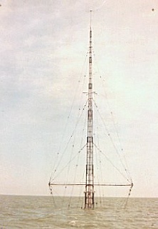 mast of sunken Mi Amigo 1980