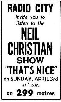 Advert for Neil Christian Show