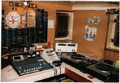 Radio Monique studio on board Ross Revenge