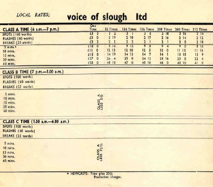 Voice of Slough Rate Card